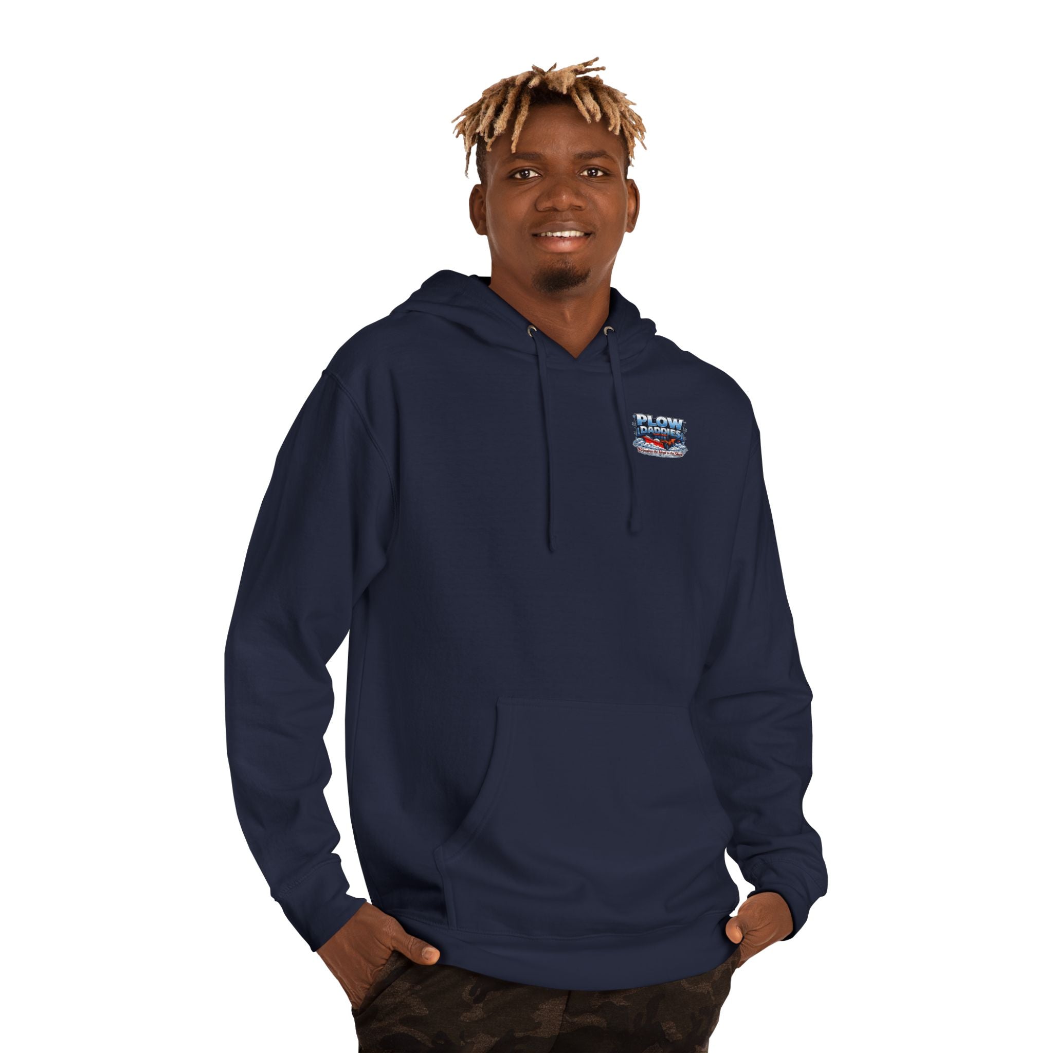 Plow Daddies Hoodie — Snow Plow Crew Graphic Hooded Sweatshirt (Bringing the Heat to the Slush)