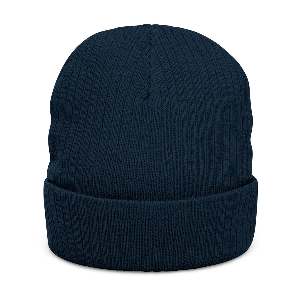 Embroidered 'Plow Drive' Ribbed Knit Beanie – Warm Winter Trucking Cap
