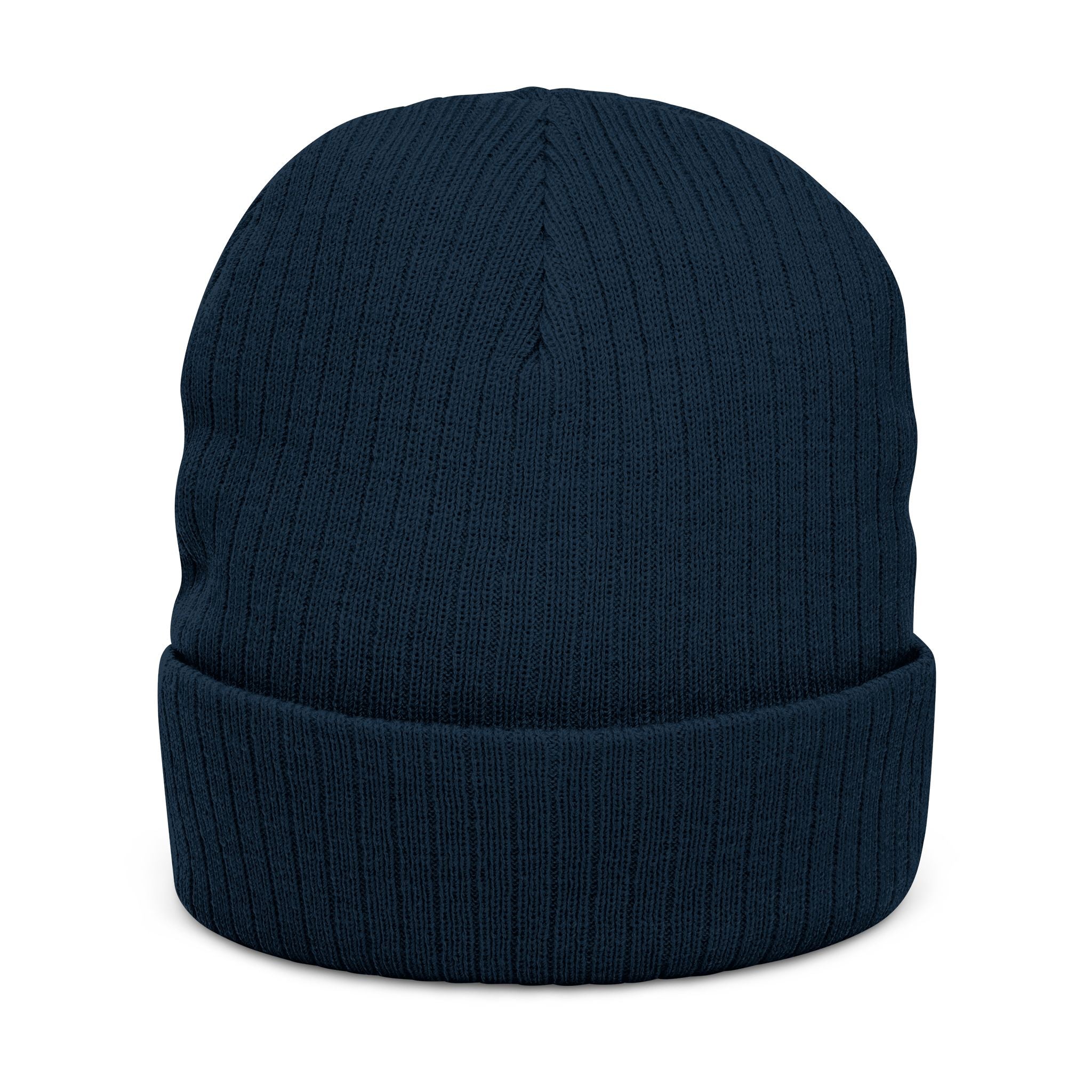 Embroidered 'Plow Drive' Ribbed Knit Beanie – Warm Winter Trucking Cap