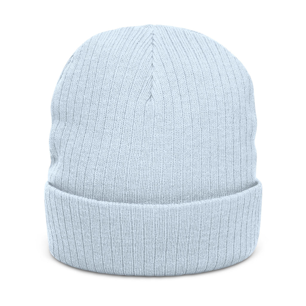 Embroidered 'Plow Drive' Ribbed Knit Beanie – Warm Winter Trucking Cap